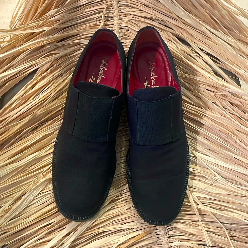 Salvatore Ferragamo Sport nylon banded front slip-on heels Size: 7.5 B (D36)